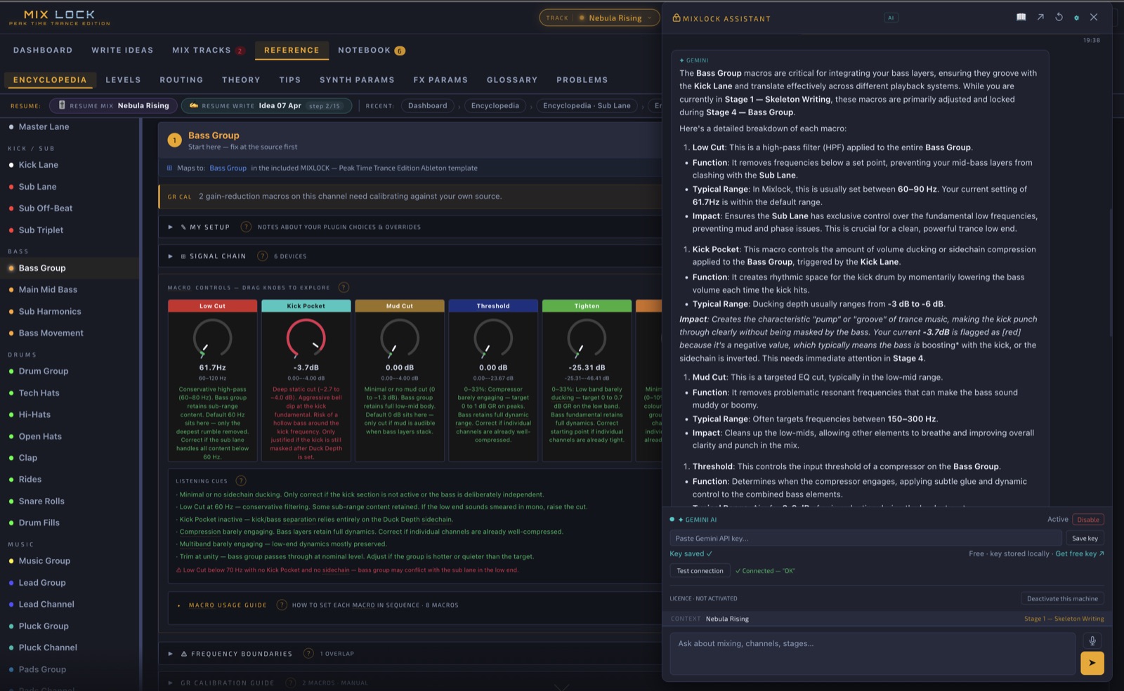 Mix Lock Assistant chat panel